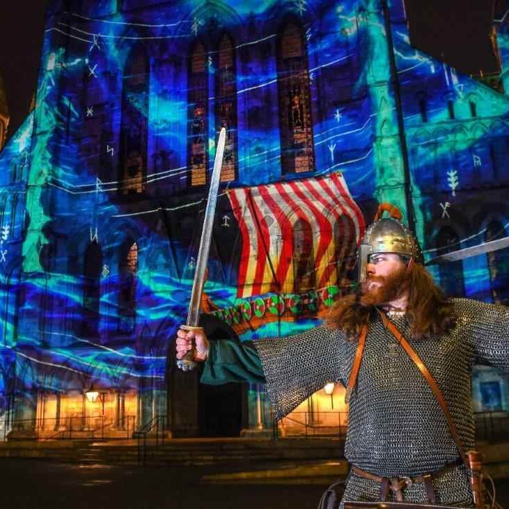 JORVIK's Viking at Colour and Light 2025 outside York Minster (4)